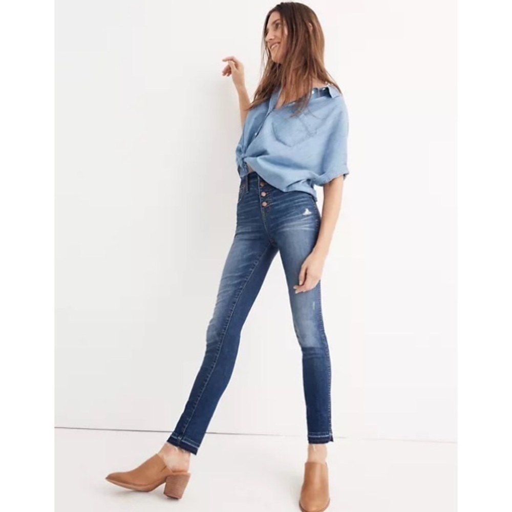 Madewell 10” High Rise Skinny Jeans Drop Hem Edition 25